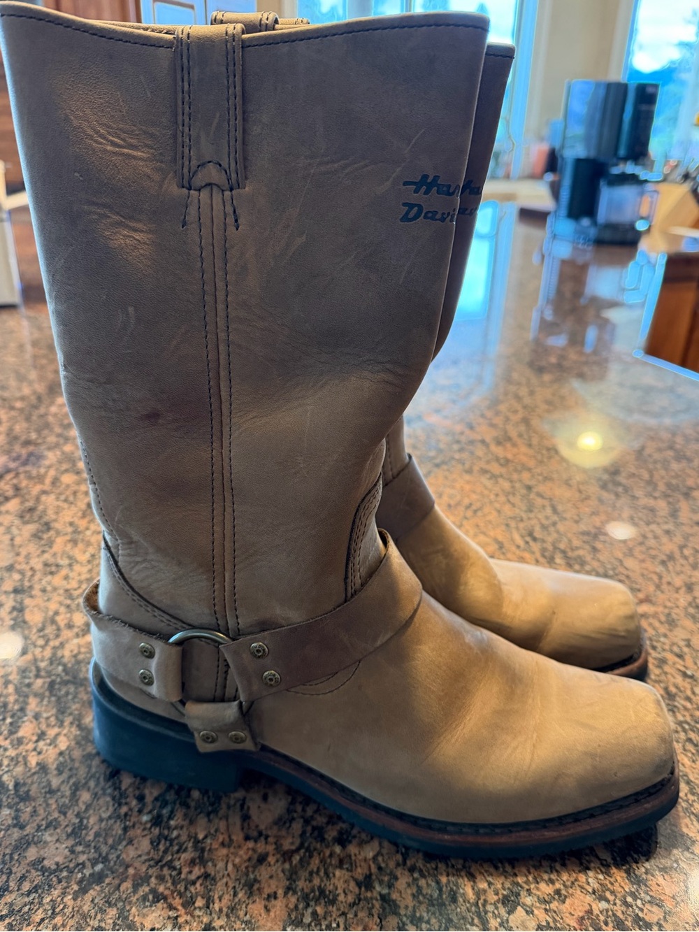 Harley-Davidson Brown Leather Harness Boots Men’s Sz 9 EUC